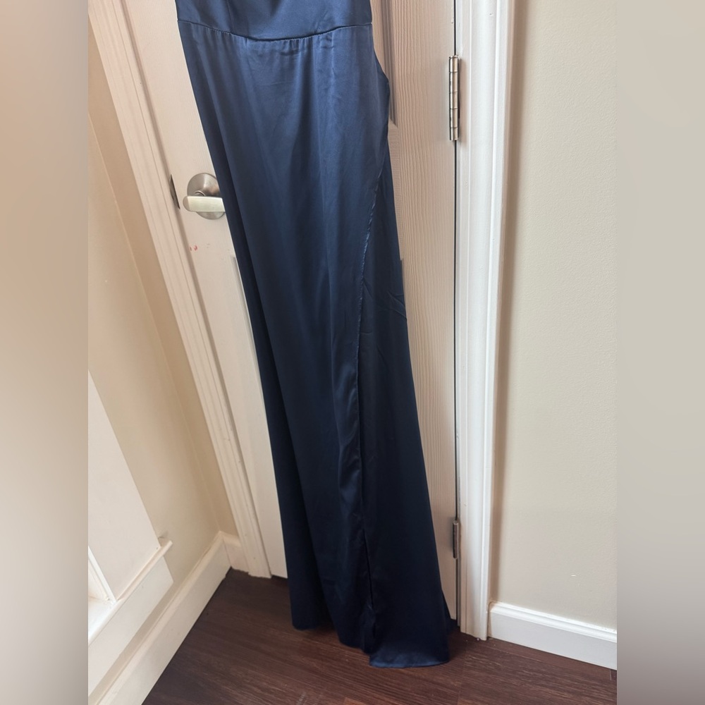 DB STUDIO Cowl Neck Sheath Dress Navy Blue Size 12 - Picture 6 of 7